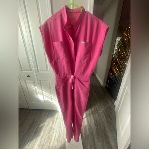 Figs Hot Pink Technical Collection Jumpsuit
